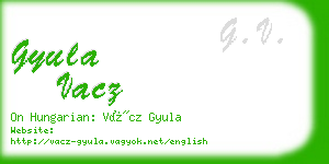 gyula vacz business card
